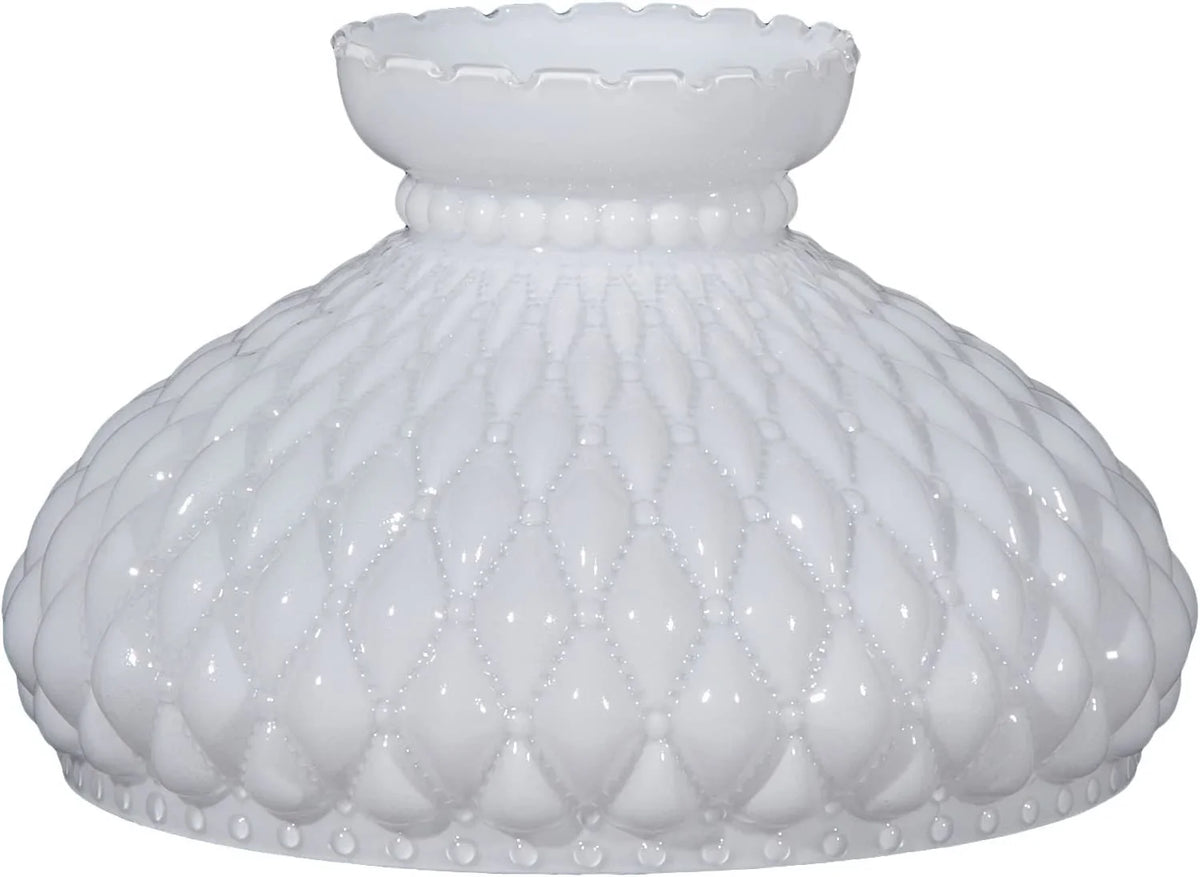 Crimped Opal 10" Glass with GOURE® Student Shade Pattern Quilted Diamond Top
