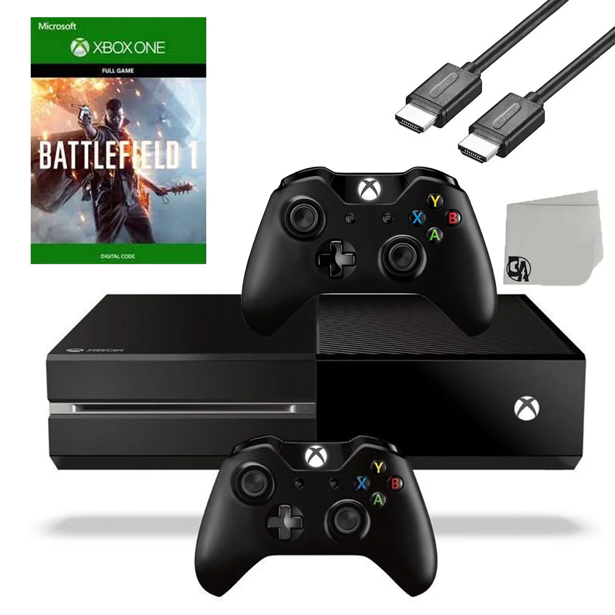 Console HDMI One BOLT Pre-Owned (Refurbished: Battlefield With 2 Like Original 1 Game Microsoft Controller Xbox Gaming New) AXTION Cable Black Included 500GB Bundle