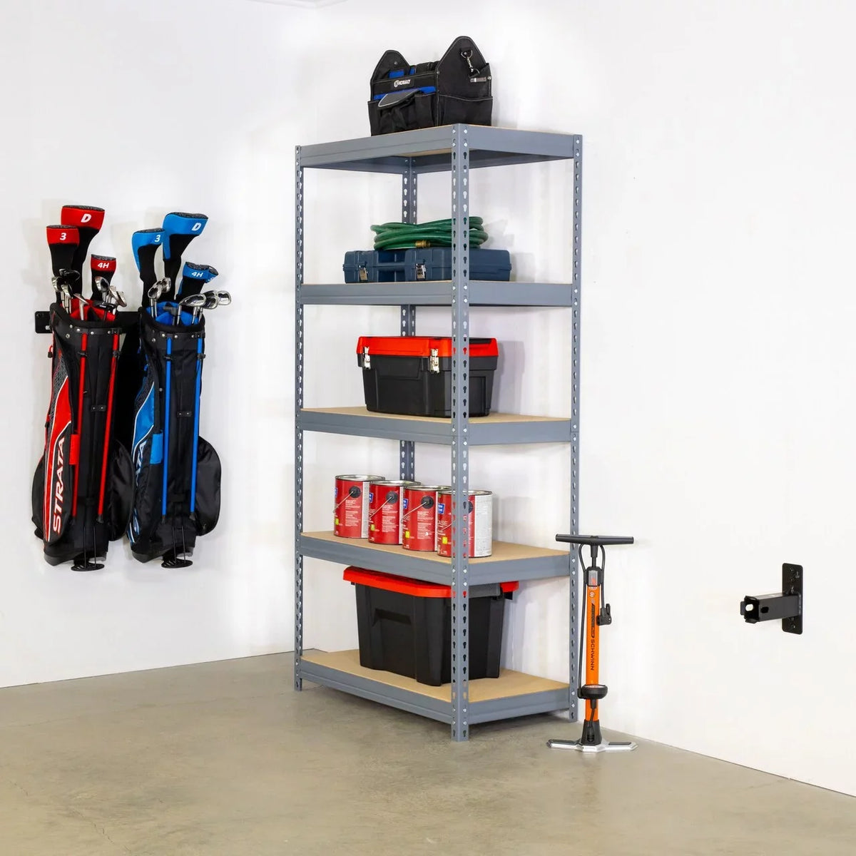 Max Organizer, Holds 175 Trailer lbs Bike Wall Duty Garage Hitch Mount, Heavy Storage, Hitch Steel, StoreYourBoard Hanging Receiver 2"