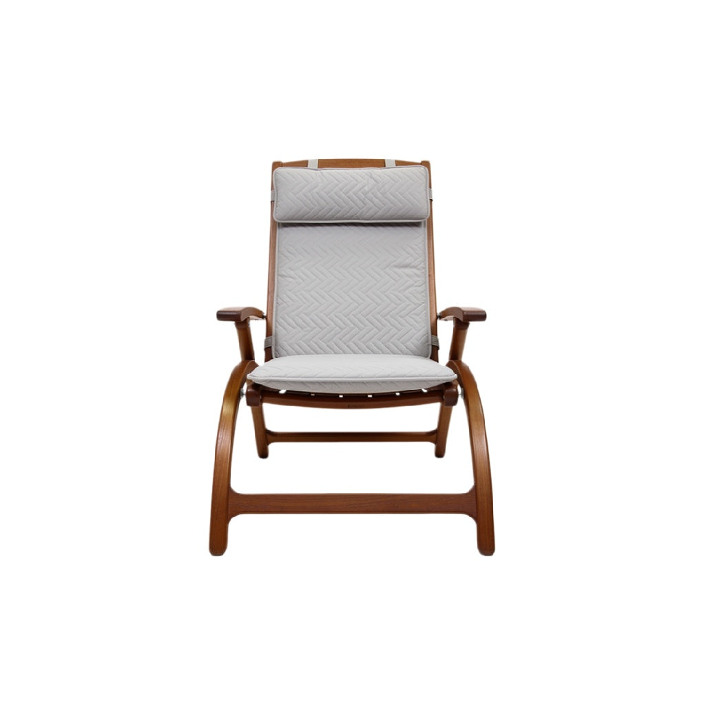 Ergonomic Wooden Lounge Chair with Cushioned Seating