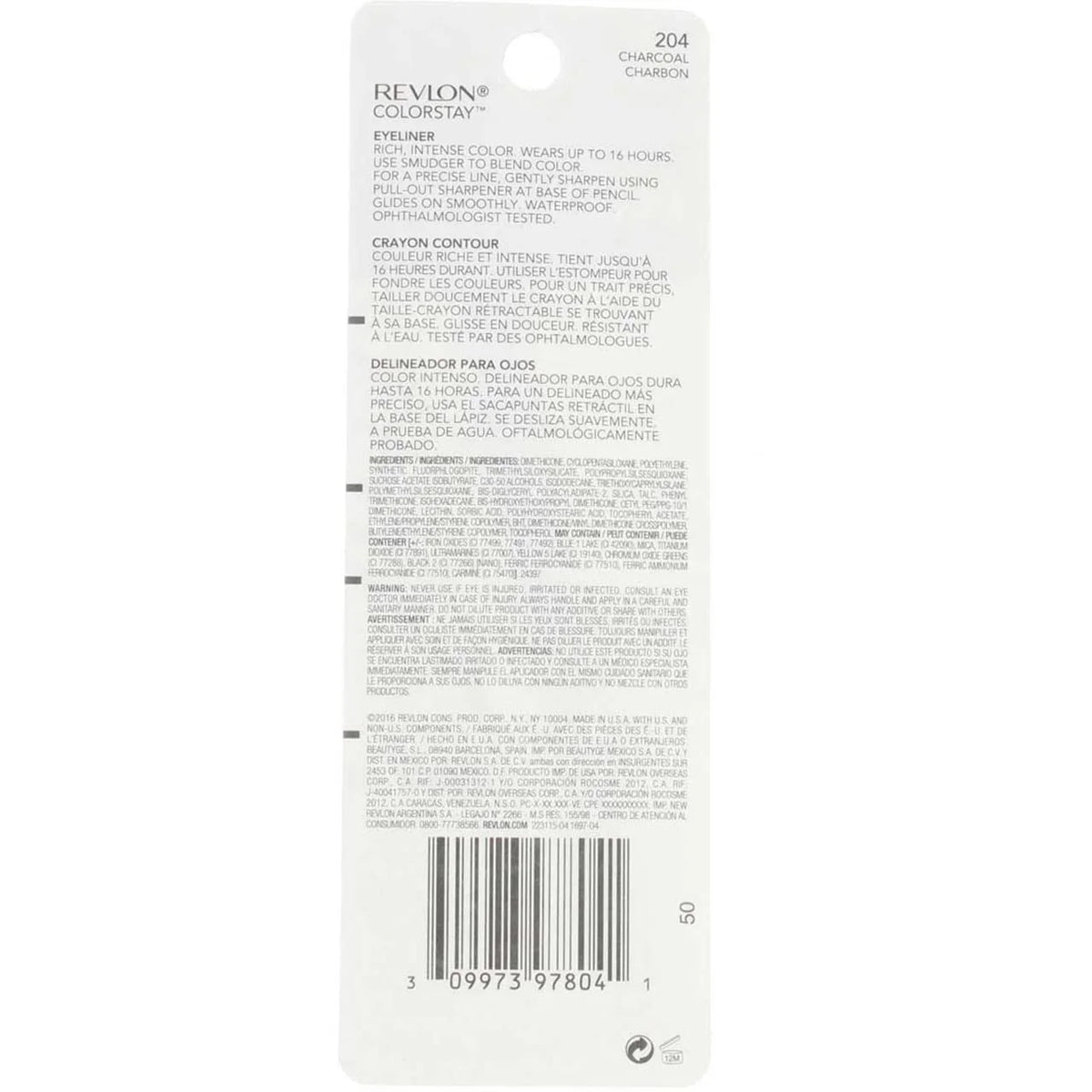 Charcoal Pencil, Oz Eyeliner Colorstay Revlon 0.01 4) (Pack Of [204],