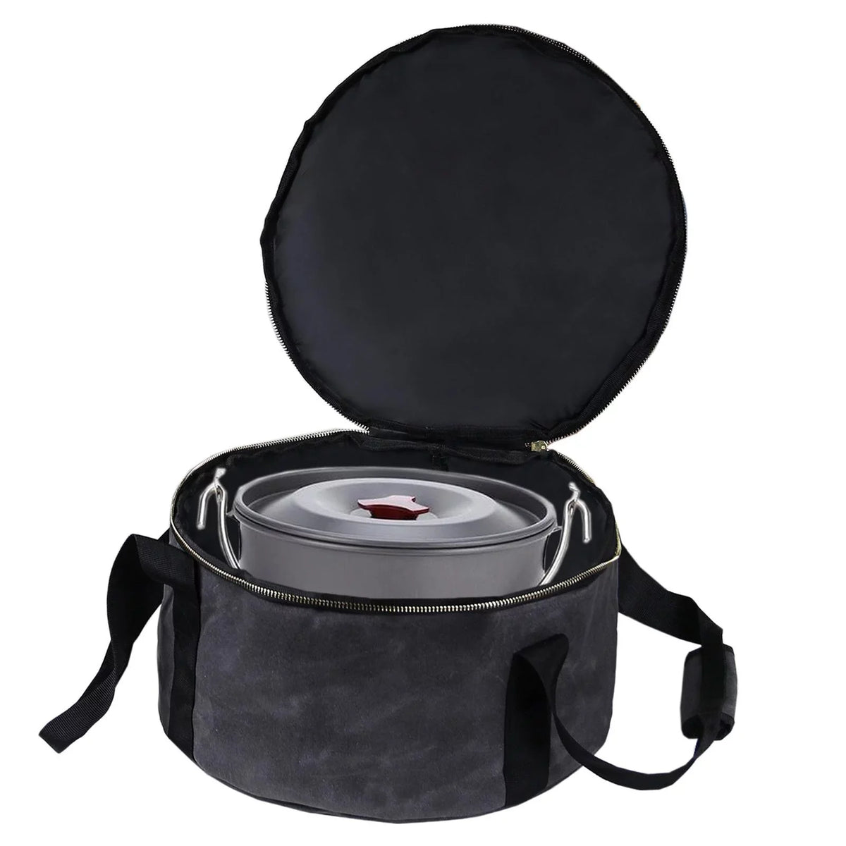 ,Fishing Accessories Cookware for 12" Container Bag ,exterior Handbag Multipurpose Dutch Durable Bag Activities Oven Gray Carry Camping - Storage BBQ