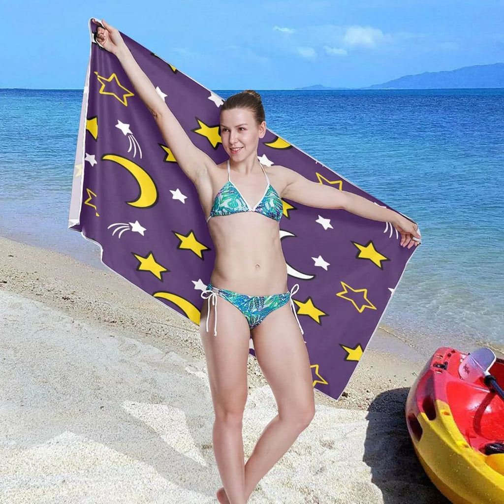 Stars Compact and Camping for Swimming Travel Quick - Dry Moon Towel Oversized Beach Absorbent Holiday（419） Super Towel Bestwell Lightweight - Towels