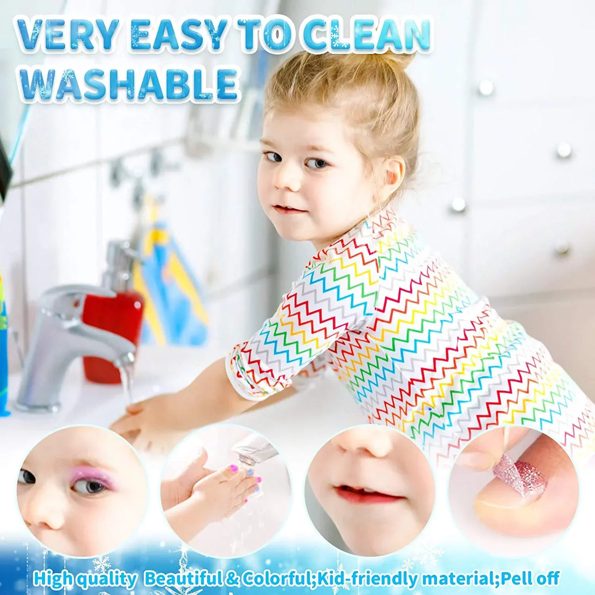 Toddler & Cosmetic Old for Gift Makeup Makeup Girls, (Blue) Makeup Washable with Makeup 3-12 Set Kids Toy Bag, Safe for Years Girls 24 Non-Toxic Frozen Kids Kit Princess, Pcs Set Toys for Real Kit