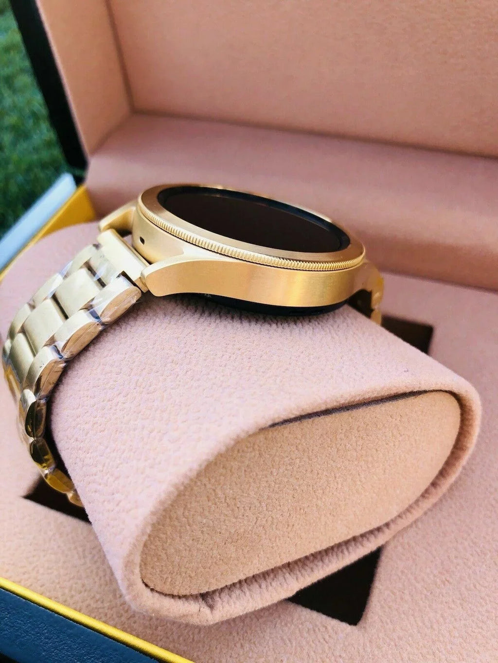 LTE Band Bezel 4 Gold Plated Watch Gray Gold 46mm Gold Custom 24k Galaxy