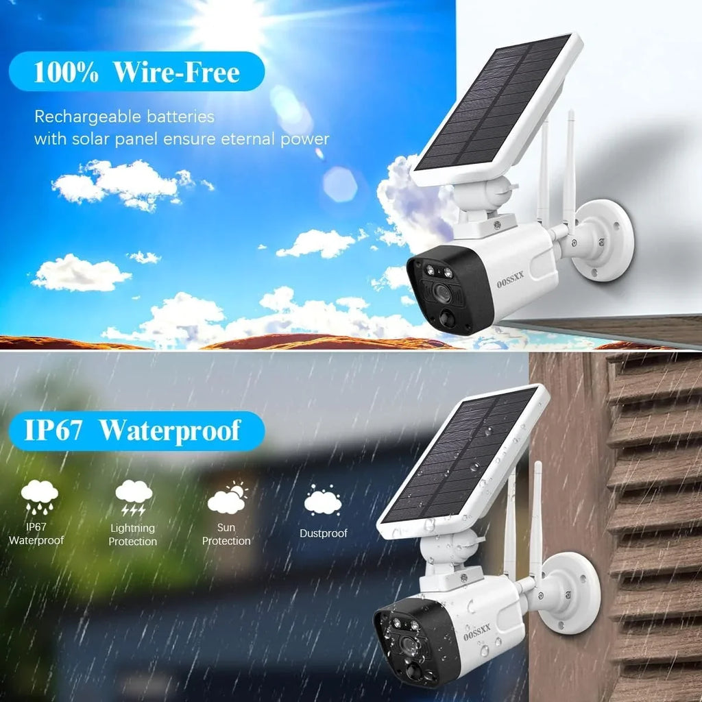 Home pre-installed OOSSXX {100% Drive Camera System}, Wire-free Wireless Hard 3.0MP Security 2K with by 2TB Surveillance Solar system, 8-channel 6pcs cameras NVR, solar