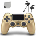 AXTION Wireless Bundle Gold Controller BOLT DualShock PlayStation New with Like Earbuds 4
