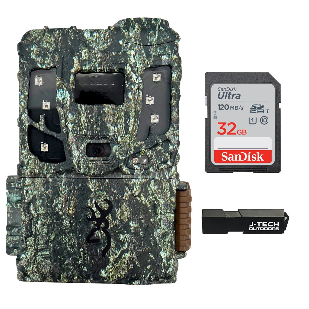 Bundle Reader Card Browning Cellular Camera Pro Extreme Memory HD and (AT&T+VERIZON) Scout 32GB | Trail (22MP) J-TECH BTCPSMXHD MAX Defender Game Card Includes