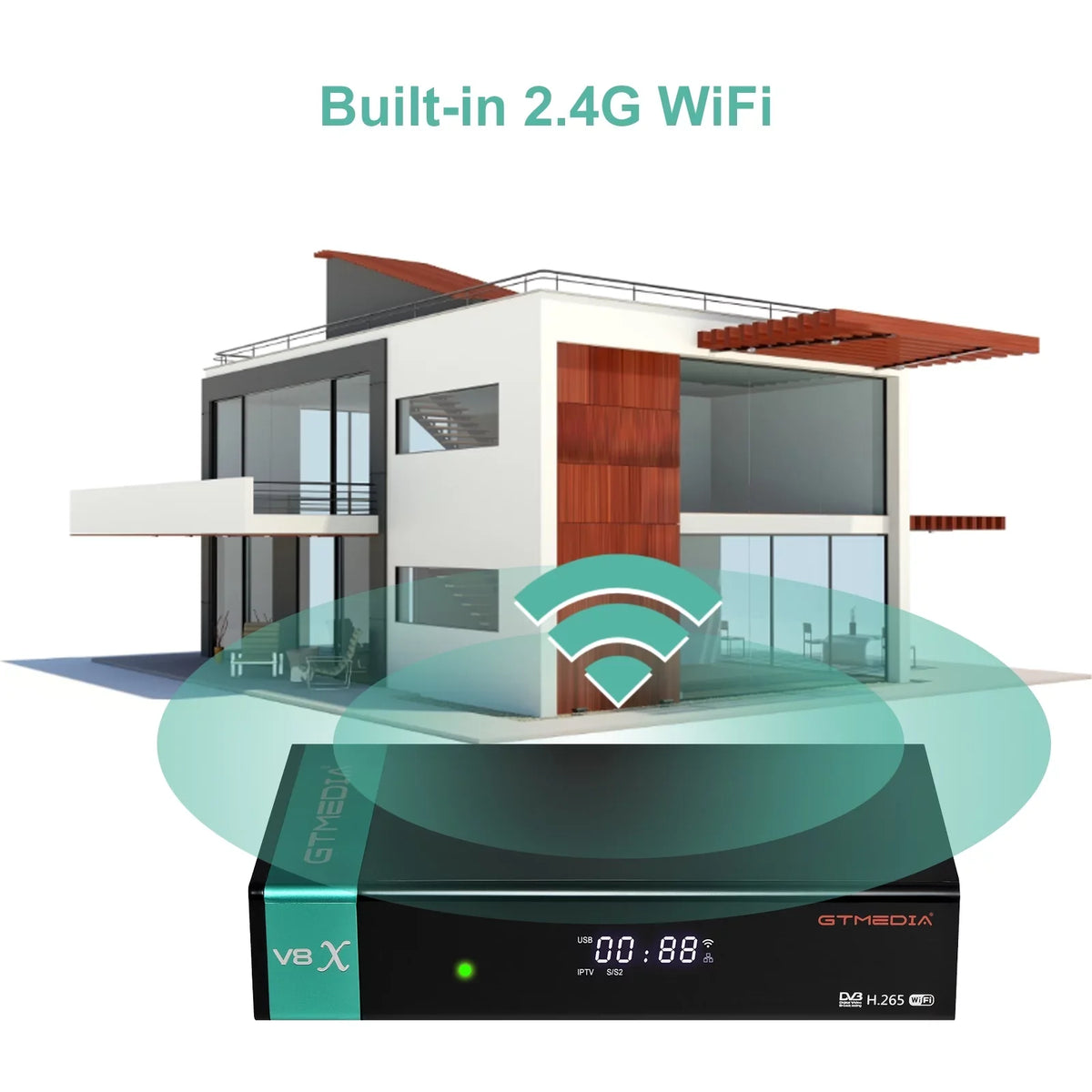 IKS Set Built-in SCART Slot MU3 V8X TV WiFi CA Receiver DVB-S/S2X Card OUT Box H.265 Receptor GTMEDIA Signal Digital LA