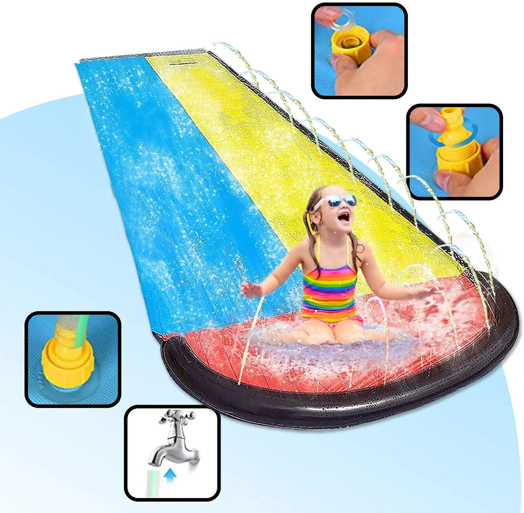 Fun 15.5ft Summer Inflatable for Lawn Pad Crash liquid Edele Slide