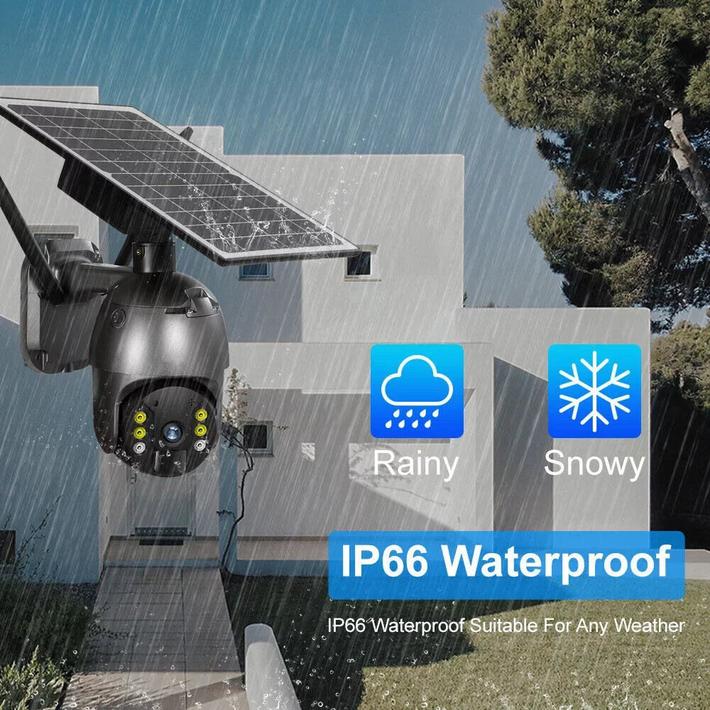 DFITO Motion Wireless HD AI PTZ 2-Way Audio, Waterproof, exterior Surveillance Camera, Detection CCTV Human 1080P IP66 Security Detection, WIFI PIR Camera Solar Camera Security