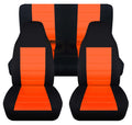Front&Rear 2door LJ wrangler 2003-2006 Compatible Seat - Full T237-Designcovers Jeep with Covers:Black Set and Orange