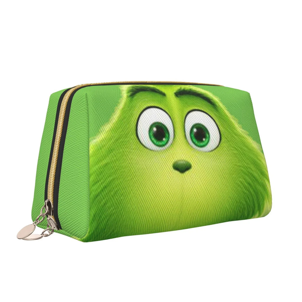 Storage Leather Travel Toiletry Grinch Green Pouch Organizer Bag Portable Cosmetic Gift Bag Makeup Purse