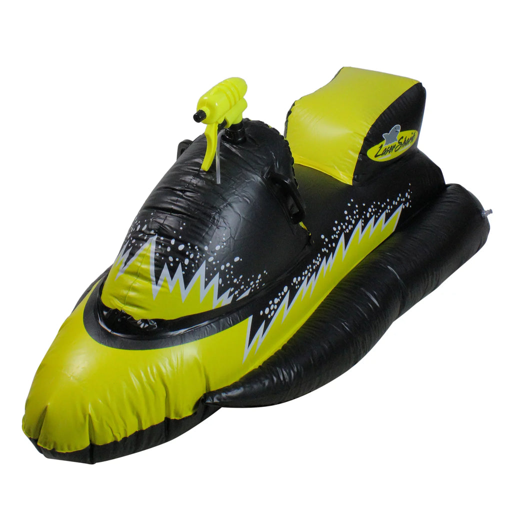 1-Person Jet-Ski Swimline Yellow/Black Handles - Gripped with Squirter Swimming Shark Pool 51"