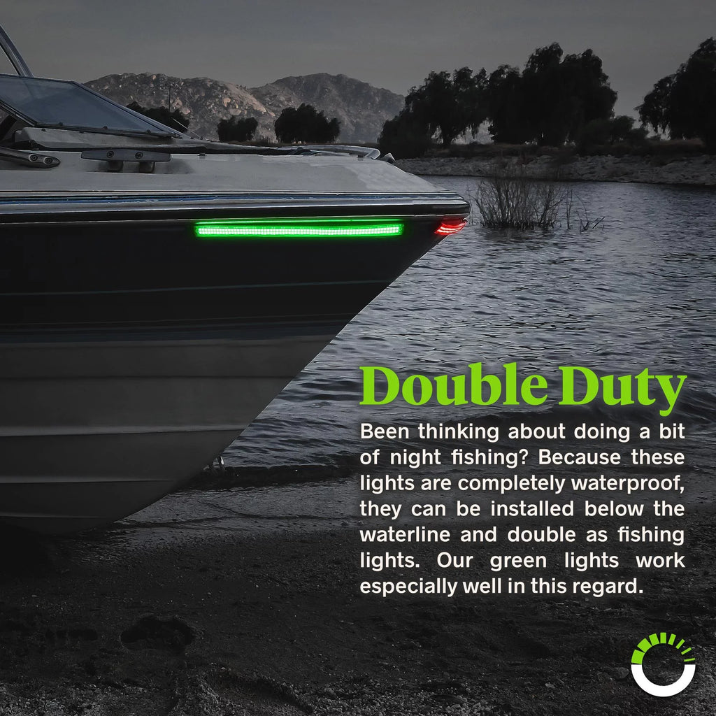 Boat 2-Row 132 LED Strip Marine Kit Navigation Light Red Pontoon for Kayak Green