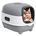 Box,Pets Litter Large Smelly Boxes,Odor Cat Litter Control,Jumbo Hooded,Gray,Door Isolate Enclosed Cat EOIVSH