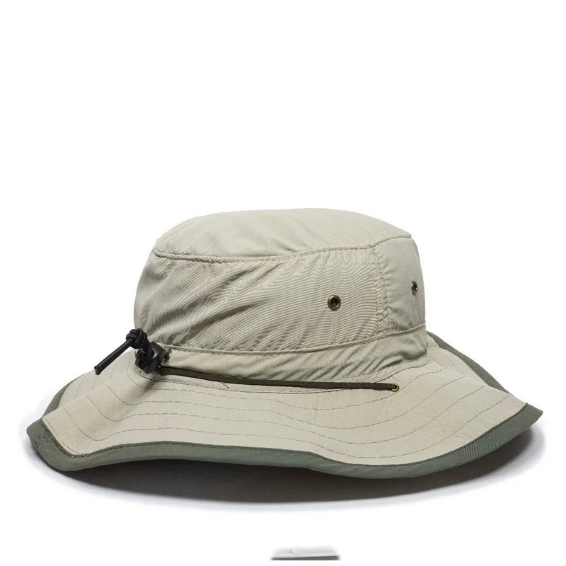 exterior Sunblock Cap Khaki Chin Cord Leather Hat BH-600 Explorer