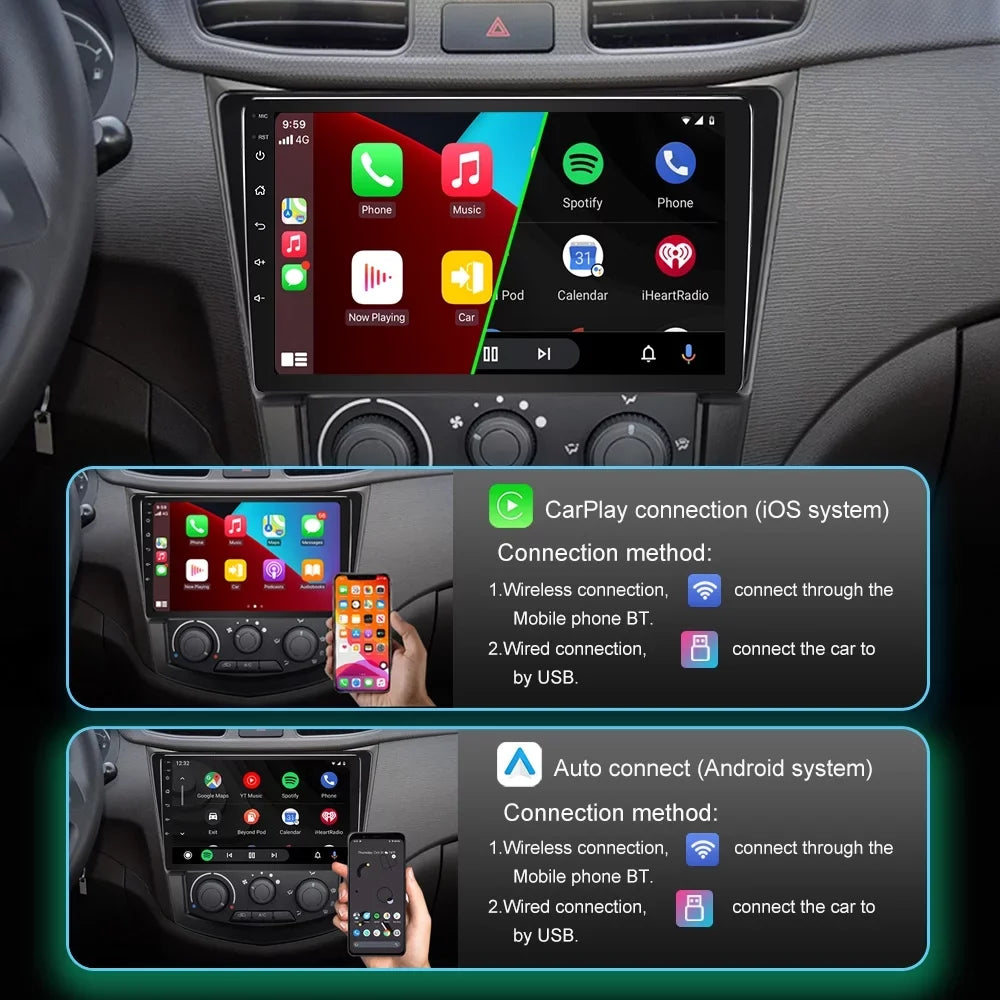 2011-2014 CarPlay Stereo Support Android Wireless Andriod Camera with Auto Toyota for Sienna JMANCE Backup Car 10