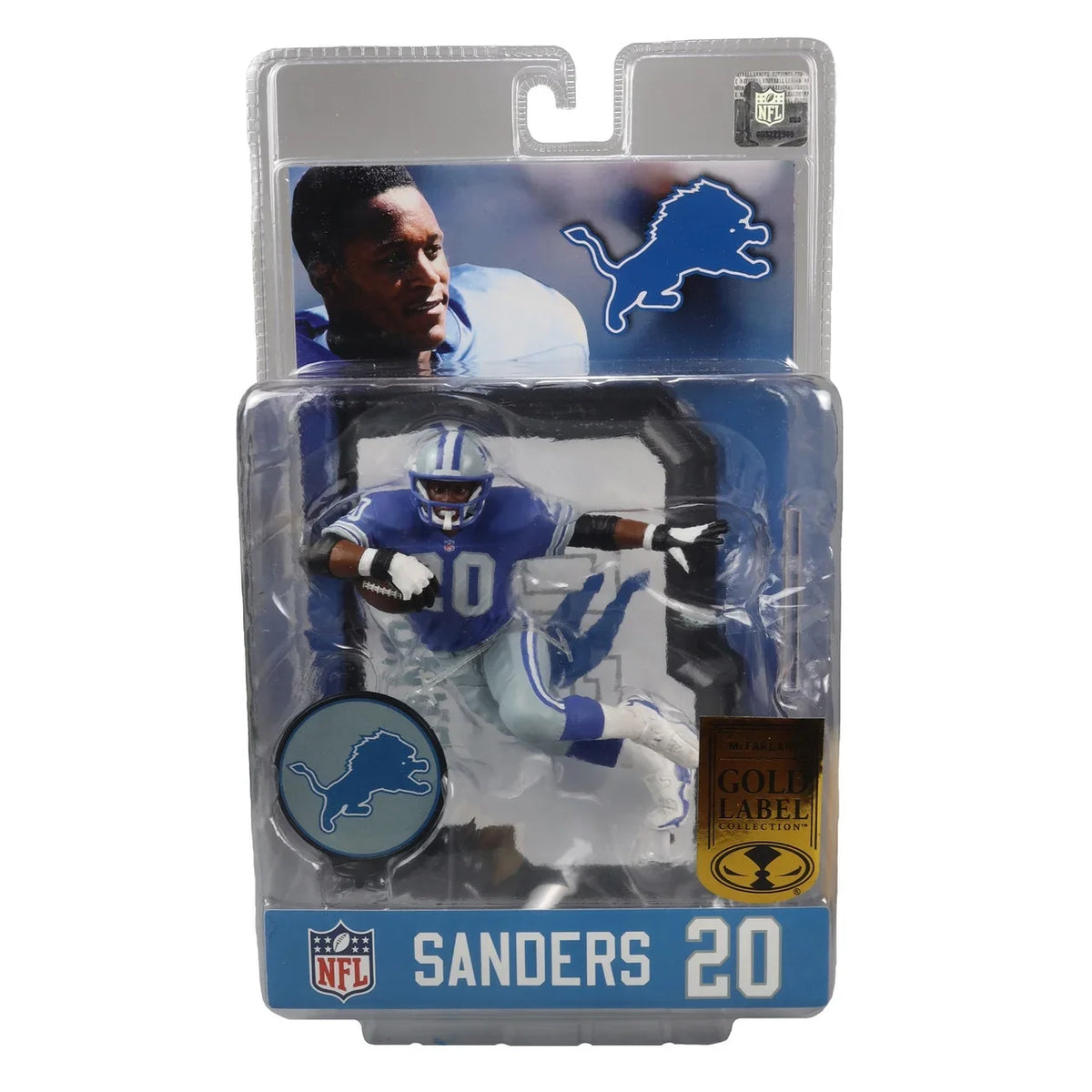 (Detroit) Barry 7" Sanders Figure McFarlane (Blue) Label) Posed (Gold