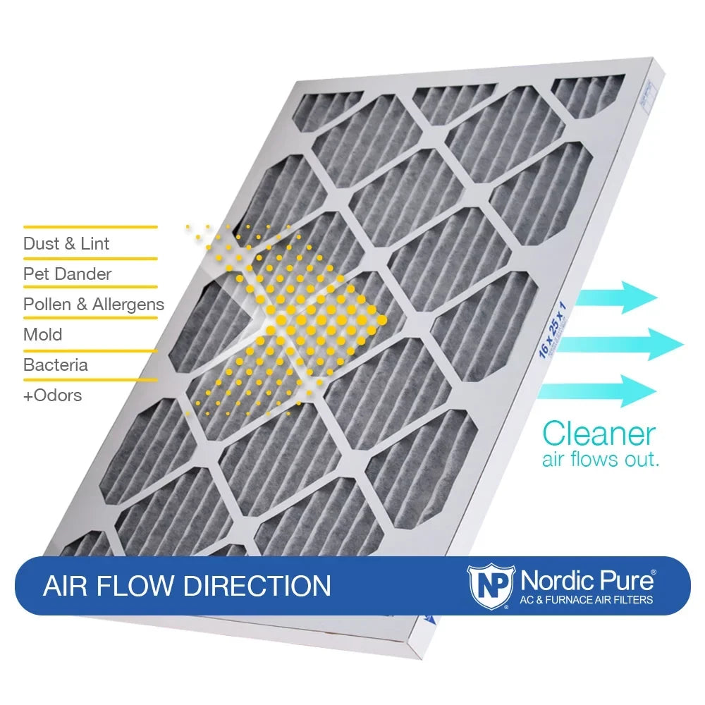 Air MERV Plus Carbon 18x30x1 Pleated 3 (17_3/4x29_3/4) 8 Filters Pack Furnace