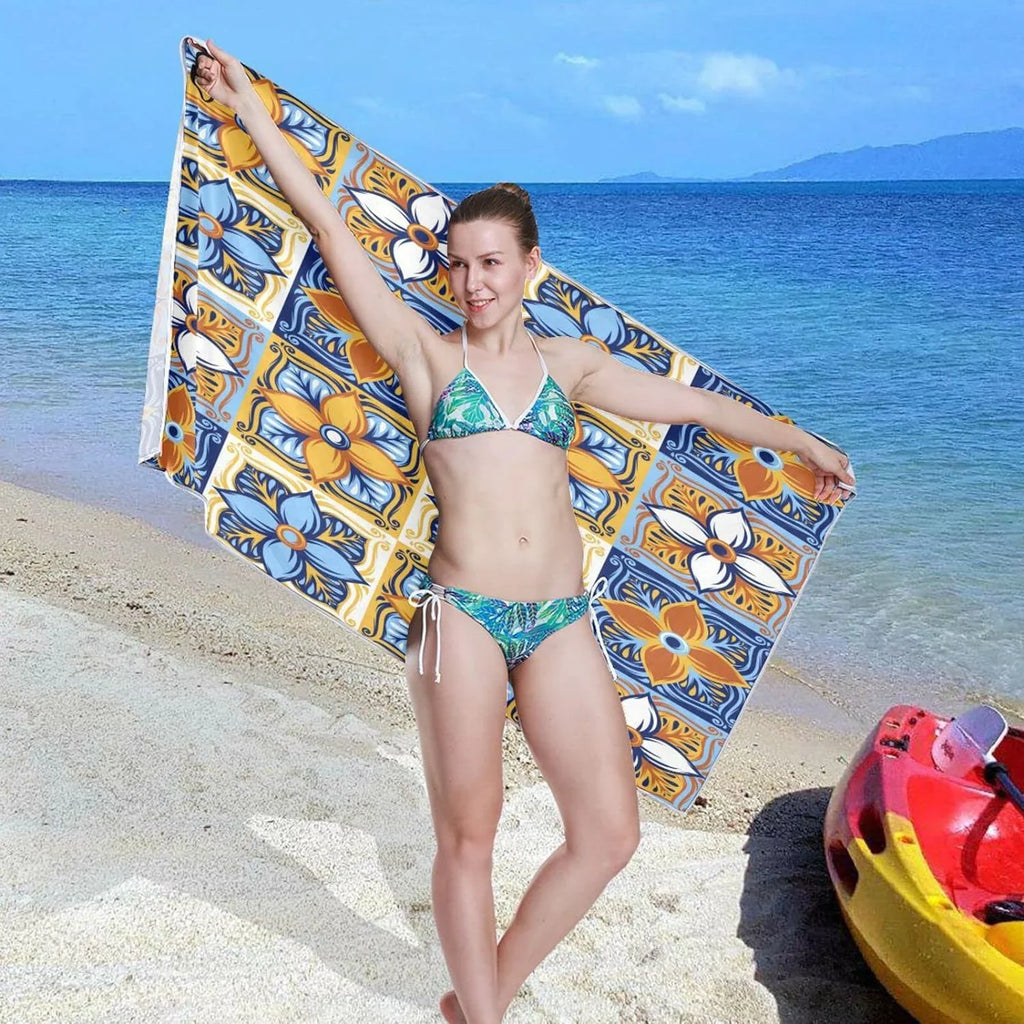 Blanket, Free Mexican Towel Towel, Bath Bestwell Oversized Yoga Pool Swim Multipurpose Thin Sand Talavera Towel 30”X60” Towel Shower Dry Lightweight Quick Microfiber Beach