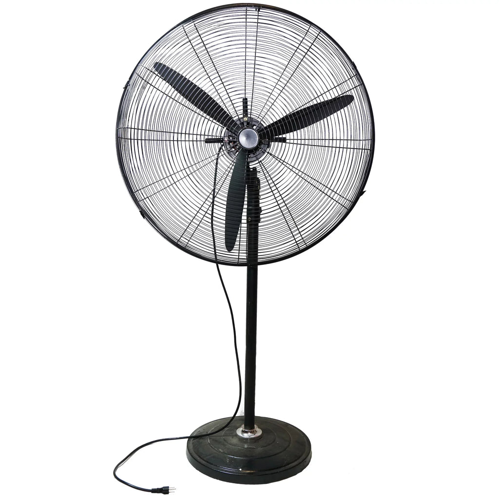 Industrial Pedestal Oscillating Black Fan 3-Speed Adjustable 30" - Northlight