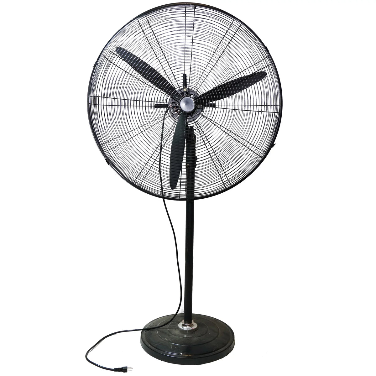Industrial Pedestal Oscillating Black Fan 3-Speed Adjustable 30" - Northlight