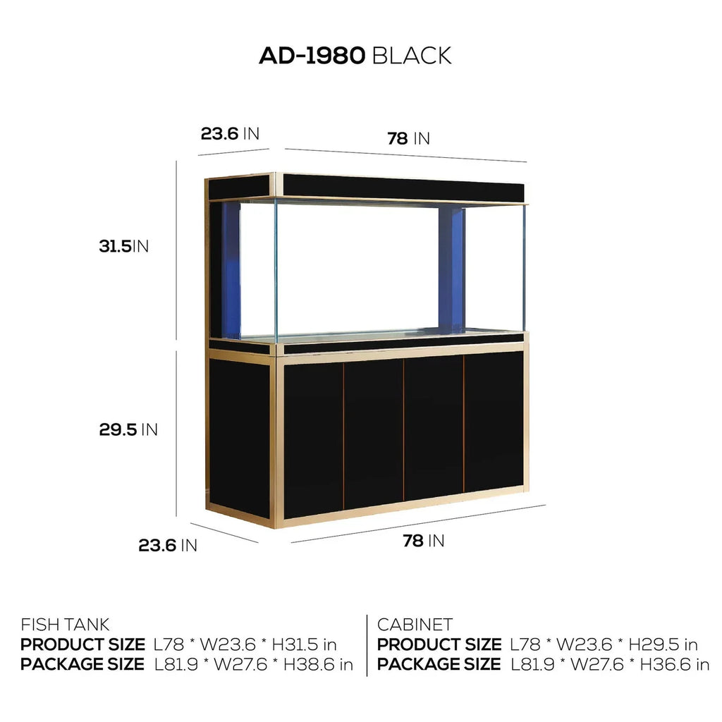 Dream Tempered Gallon 250 and Glass Black Gold Aquarium All-in-one Aqua