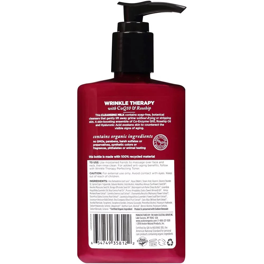 8.50 Organics Avalon CoQ10 Milk Facial Cleansing oz