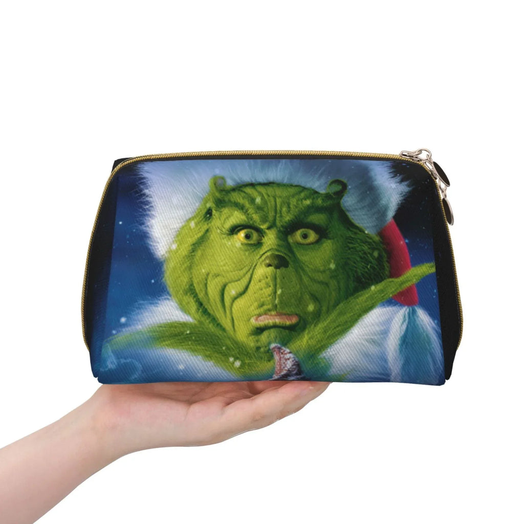 The Travel Purse Portable Toiletry Bag Bag Christmas Cosmetic Gift Organizer Grinch Storage Makeup Pouch Leather