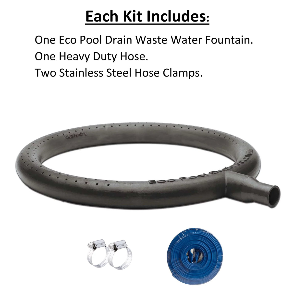 Filtered Cartridge Fountain Hose Kit & with Hose liquid Swimming Pools #400 Backwash Pool for 1.5" Sand Waste