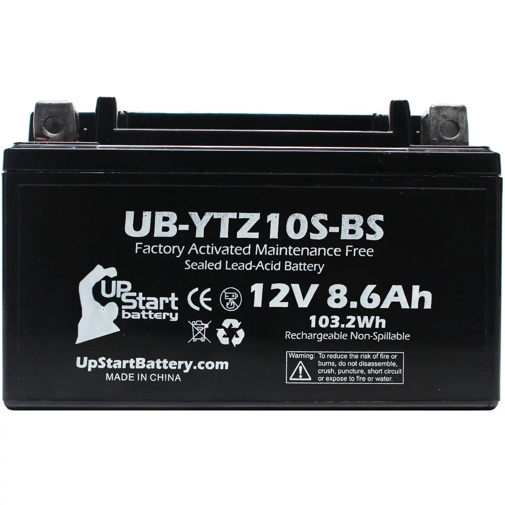 Battery Yamaha Activated, for Battery UpStart Maintenance Factory 2011 - Free, 8.6Ah, Replacement 4-Pack 250CC Maxam 12V, UB-YTZ10S-BS Scooter