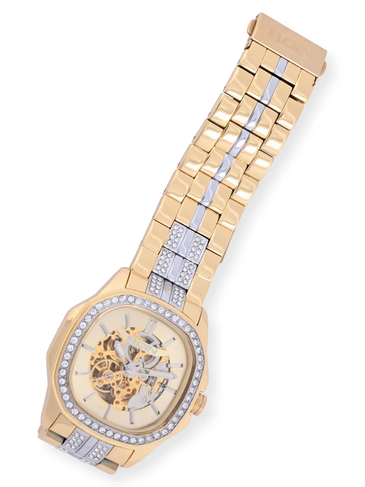 Brass with Watch Bezel Adult Male and Elgin Allow (FG180018) in with Gold Case Czech Stones