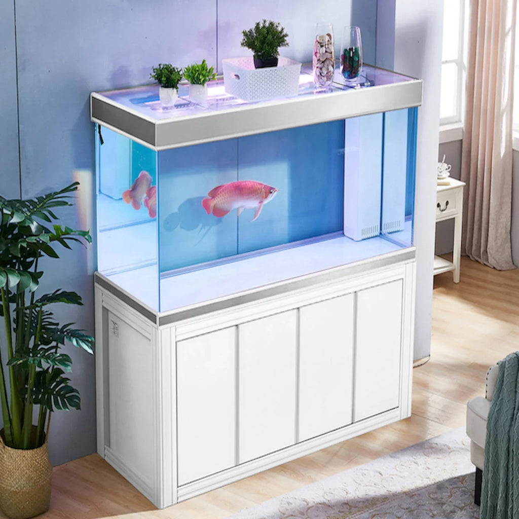 Tempered Glass White All-in-one Dream and Aquarium Aqua Gallon Silver 235