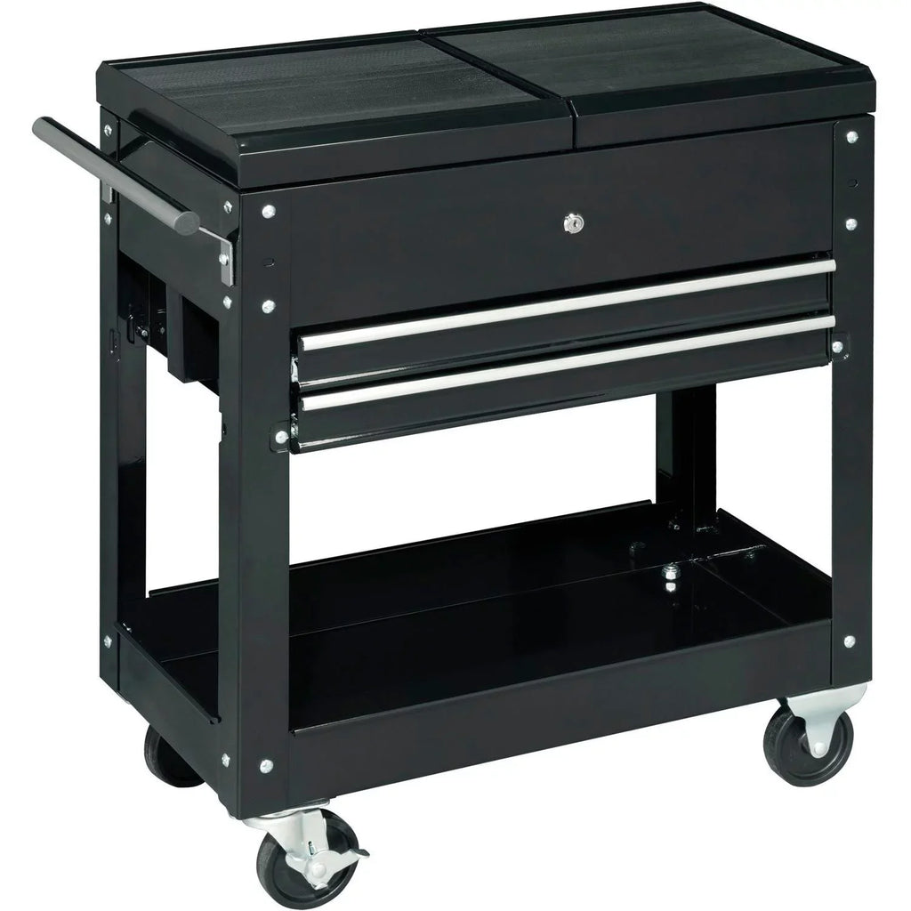 Tool W/ 2-Drawer Global Industrial Cart Top, Sliding Black 27"