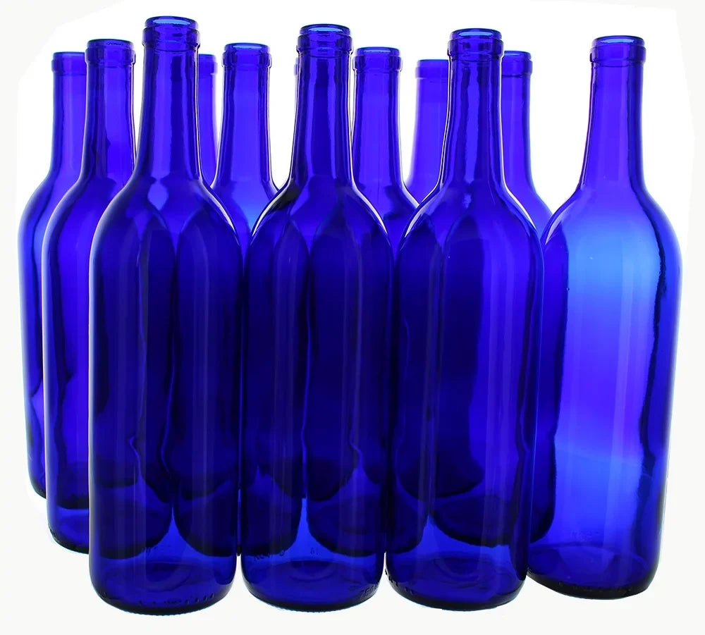 case 12 Claret/Bordeaux Making ml Bottles, 750 Wine Cobalt Glass per For Blue