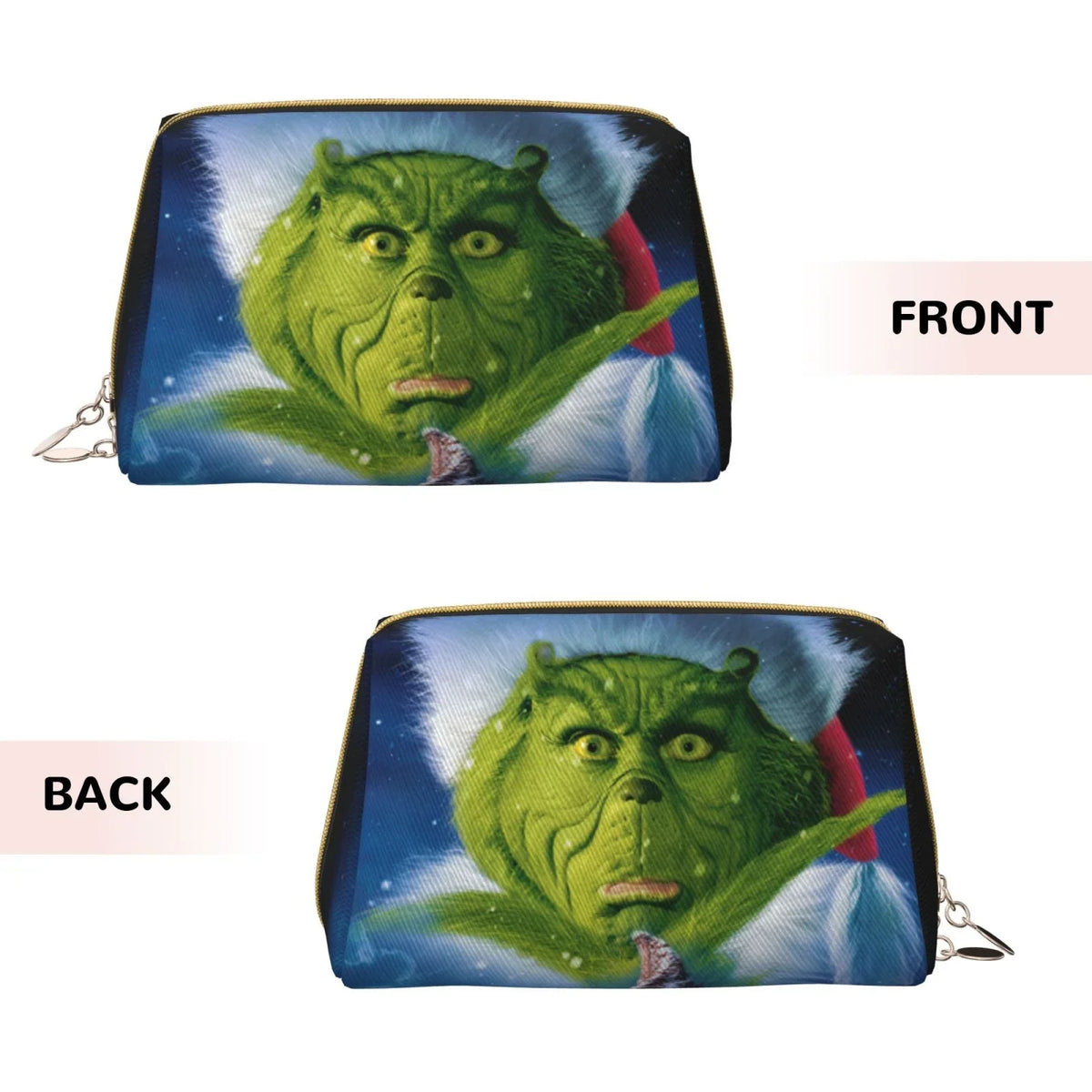The Travel Purse Portable Toiletry Bag Bag Christmas Cosmetic Gift Organizer Grinch Storage Makeup Pouch Leather