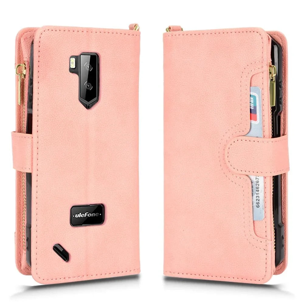 PU Wallet Flip Leather Armor Leather Ulefone Card Zipper for Case Holder Magnetic Cover X9