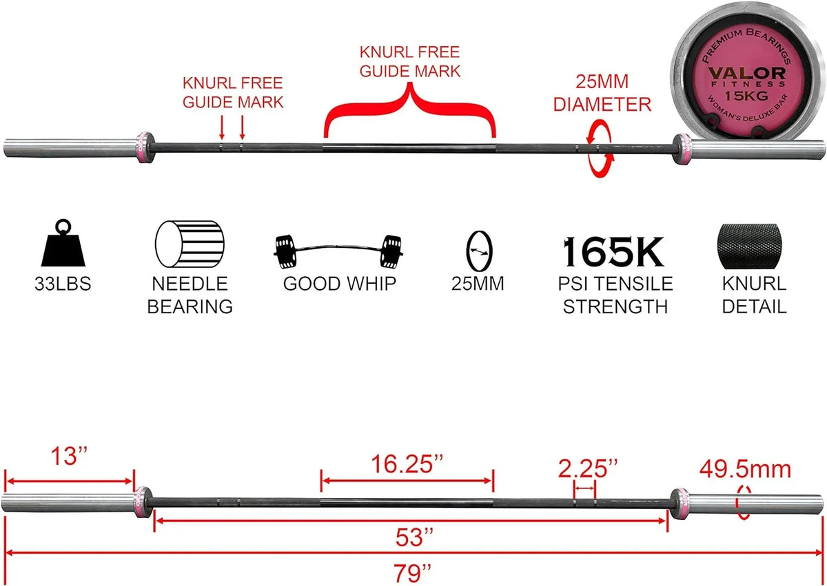 Power Equipment Weightlifting Lbs. Black Barbell - - - - Lifting OB-80W-NB - 80 500 Bearing Olympic Coated- Bench Enhanced Knurl Workout Press Center Spin- 25MM Needle In – Zinc