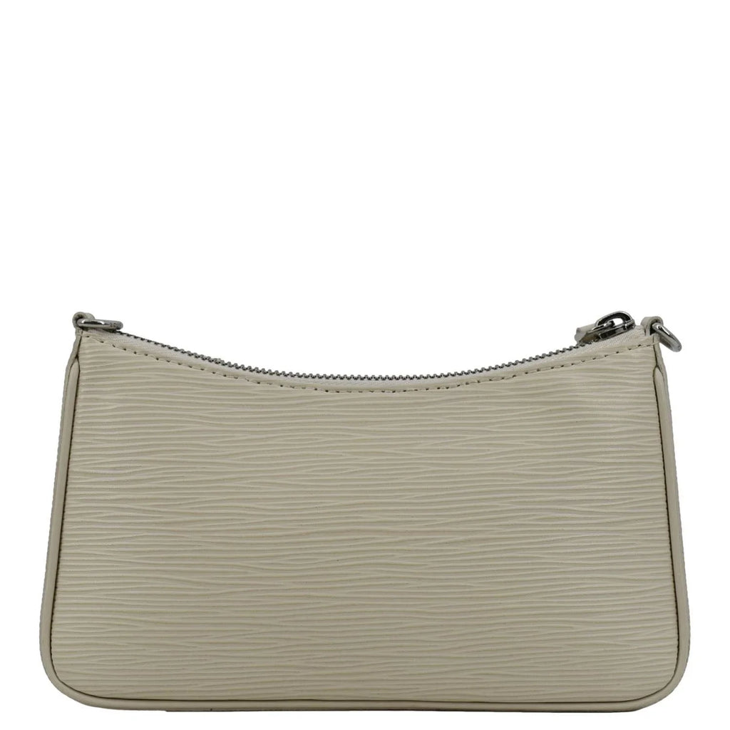 Easy Bag Leather Epi Cream Shoulder Strap Pouch On Pre-owned