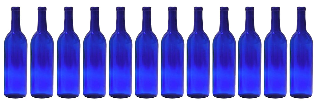 case 12 Claret/Bordeaux Making ml Bottles, 750 Wine Cobalt Glass per For Blue