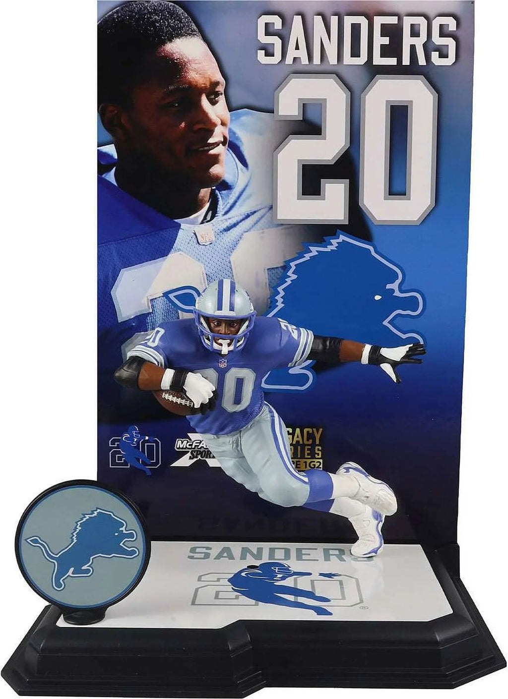 (Detroit) Barry 7" Sanders Figure McFarlane (Blue) Label) Posed (Gold