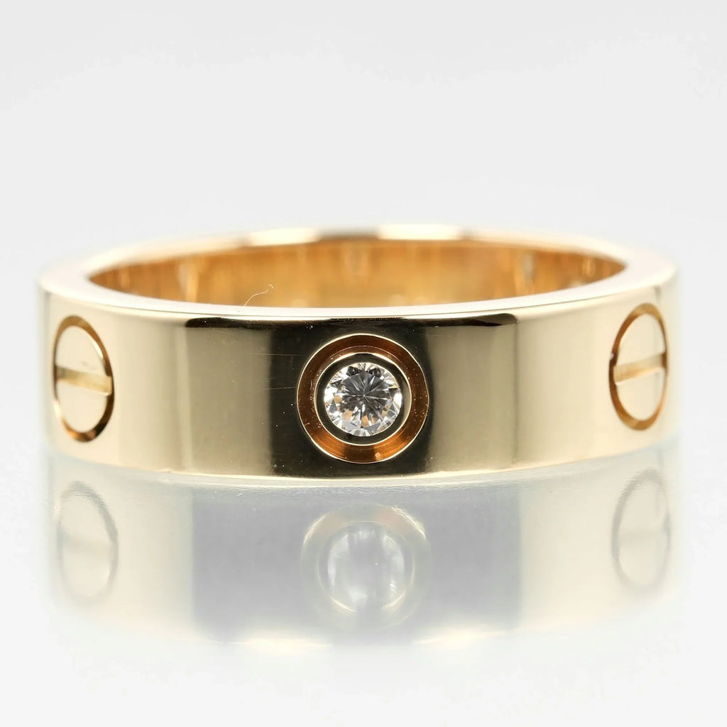 approx. 8.67g, Cartier diamond, ring, yellow dimension Pre-Owned (Good) K18 I132124019 half 3P, Love gold, 15