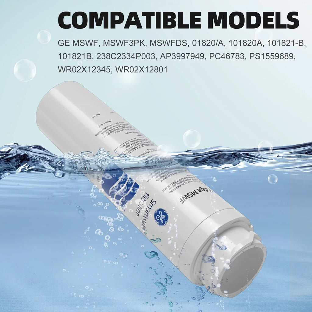 APF-1800, Ice AQF-MSWF AQUACREST for Arrowpure RWF1500A Pure WF282, and MSWF, GE Filter, RWF1062, Aquafresh liquid Pack Tier1 MSWF Replacement of 6 Refrigerator