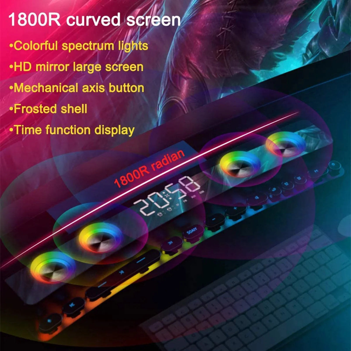 PC Stereo Tablet Stereo Box Computer Bass Input 3600mAh Laptop HiFi BT Speaker for Music Sound Audio Subwoofer Game Speaker Clock Surround Wireless Bar 3D 3.5mm soaiy/SH39 Player Smartphone MP3 Sound