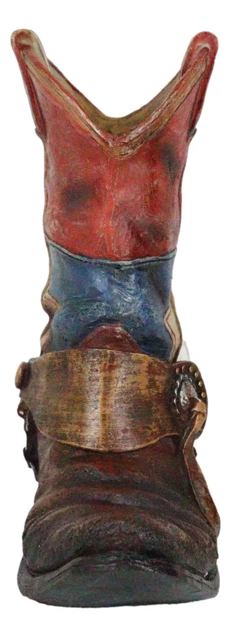 Vase Cowboy Boot Patriot Texas Floral Planter Spur Rustic Flag Star Western With