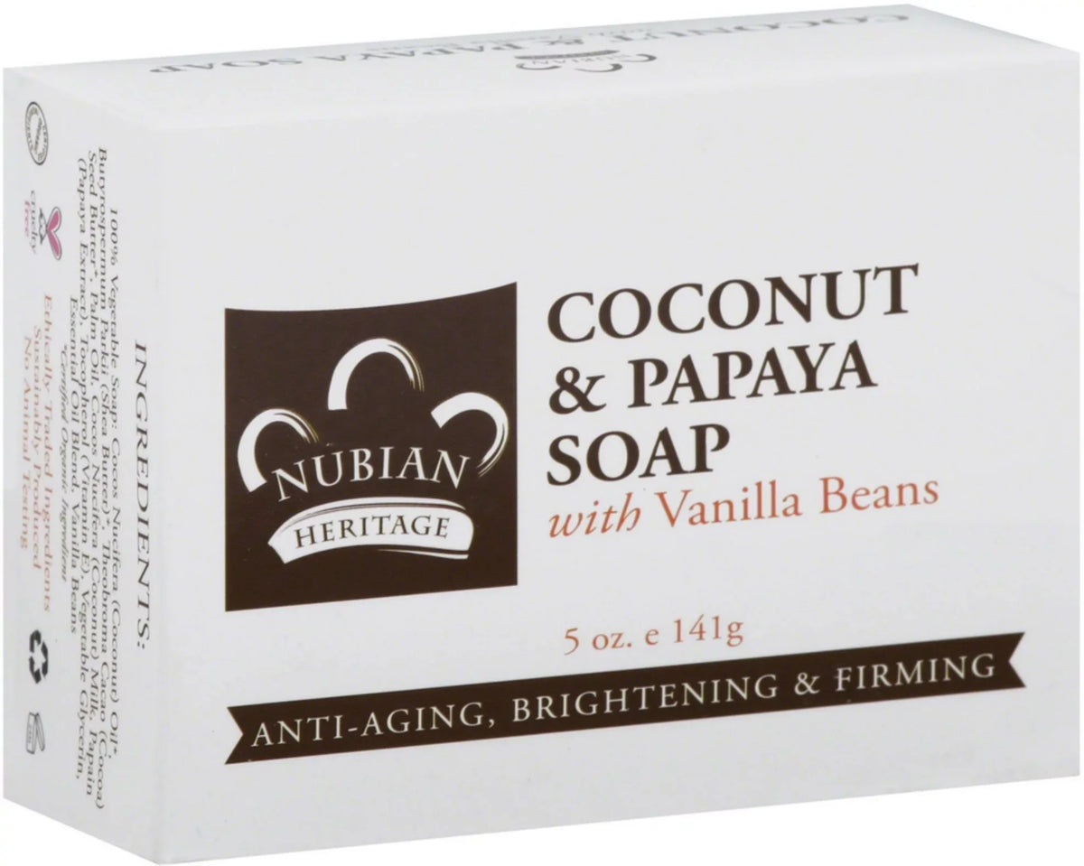 4) Soap Coconut Nubian (Pack & Heritage 5 oz of Papaya
