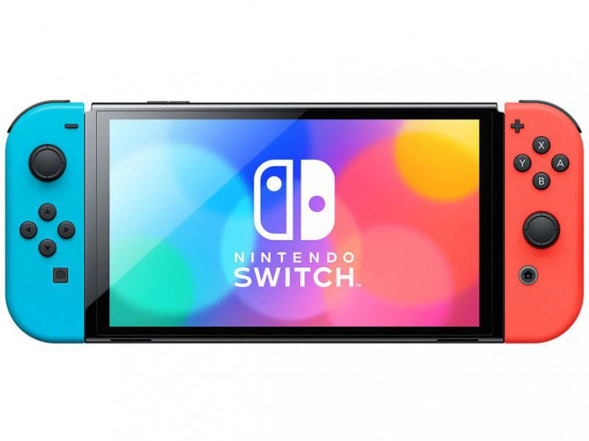 Game Switch OLED with Snap Nintendo Pokemon Neon Blue/Red