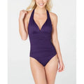 4 Halter Lauren EGGPLANT US Lauren Control Tummy Swimsuit, One-Piece Ralph