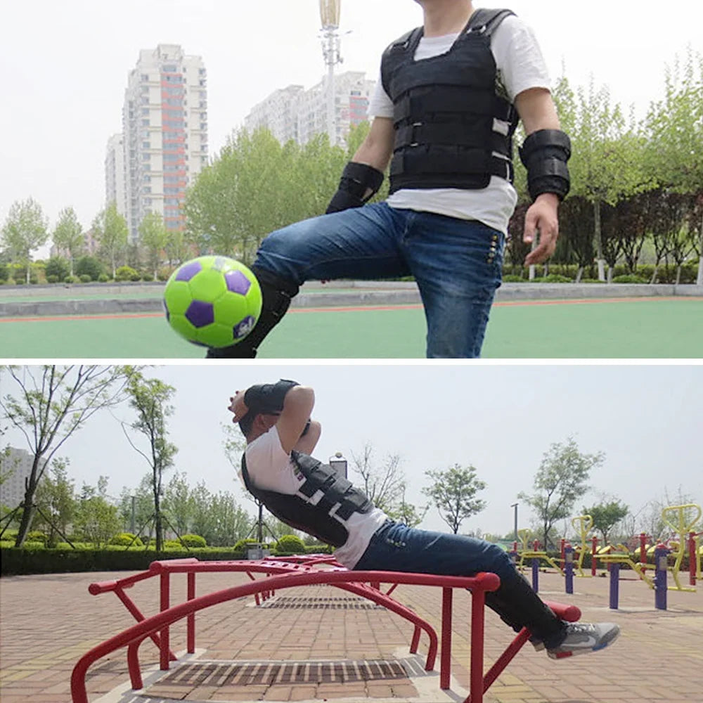 Training Vest Weight Tomfoto Jacket Weight Loading Loading Strength Cloth Oxford 50kg Adjustable Weighted Exercise Max (Empty)